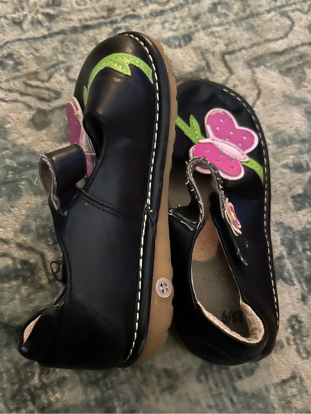Alligator Black Mary Jane Squeak Shoes